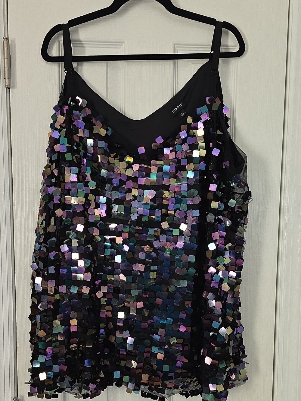torrid Black Iridescent Sequin Square Camisole
